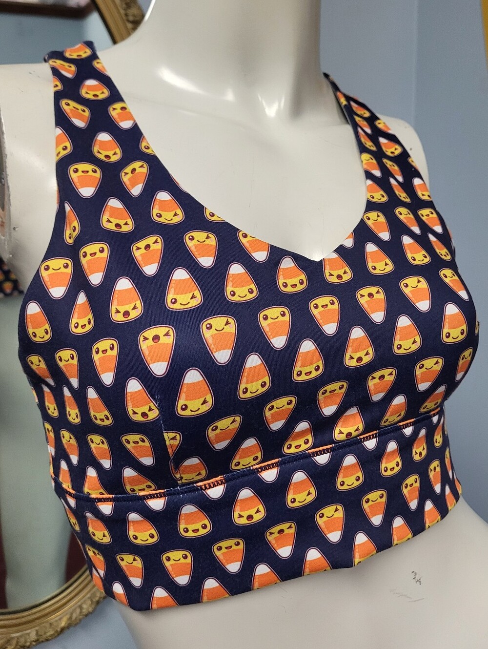 🎃 Born Primitive Candy Corn Sports Bra Halloween M